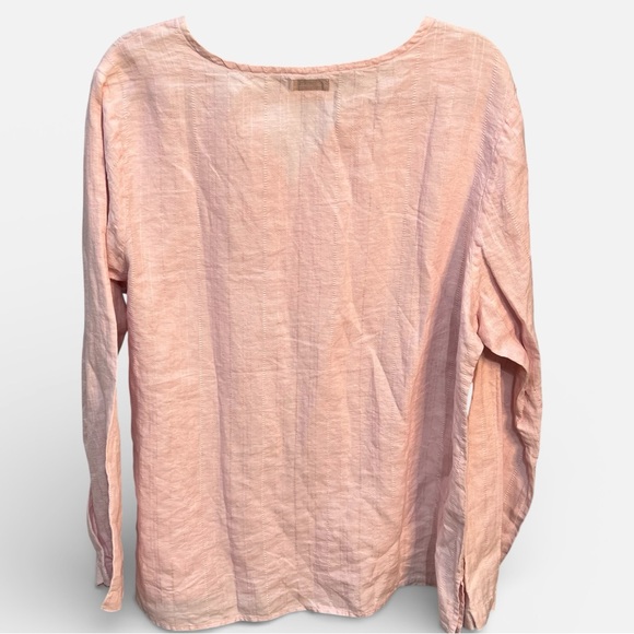 LL Bean 100% Linen pink pullover top women’s size XL - Picture 2 of 5